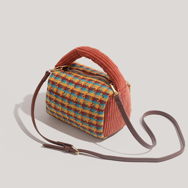 Korean Style Autumn Winter 2025 New Cute Niche Houndstooth Handbag Plaid Crossbody Bag ddmymoon