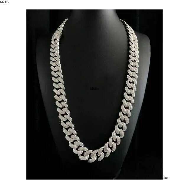 Arrival Miami Cuban Link Chain Vvs Moissanite Dia Stubbed Sterling Sier White Gold Plated