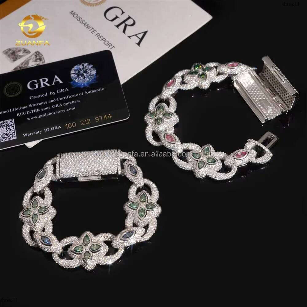 Unique Design Wer Shape S Solid Jewelry Chilled Pear+Marquis Moissanite Miami Unlimited Cuban Men's Bracelet