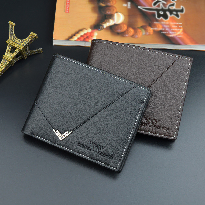 New Men's Wallet Short Style Designer Bag Money Clip Youth Fashion Thin Multi-card Slot Inner Zipper Luxury Bag Horizontal Business Soft Leather 