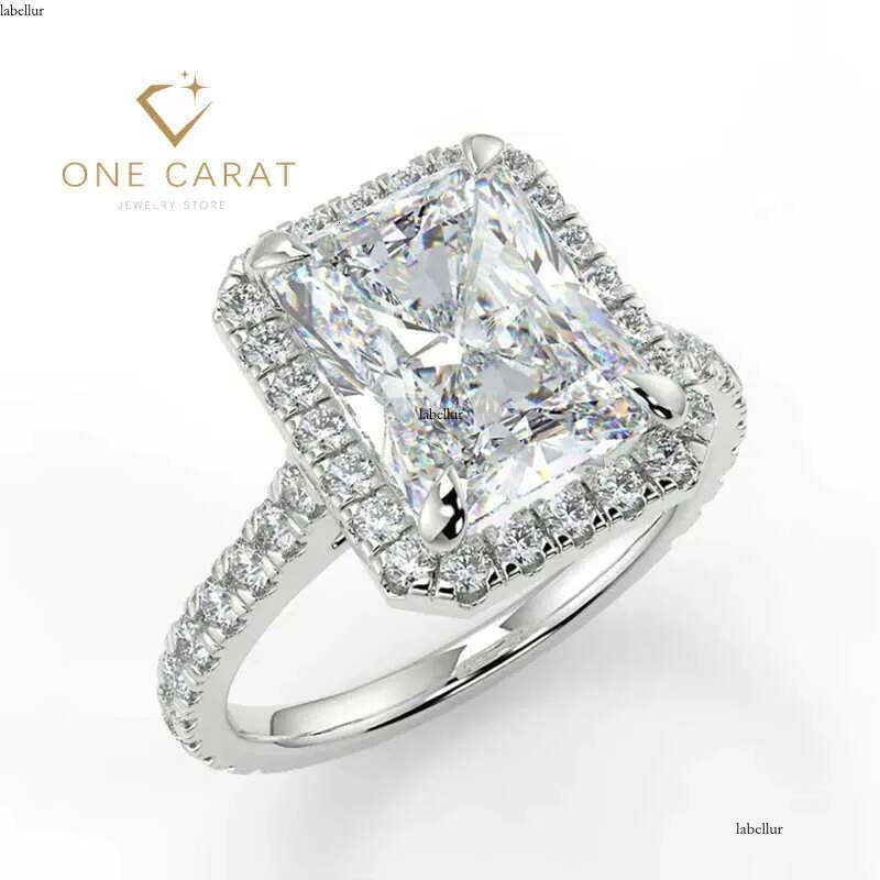 GRA Certified Radiant Cut Moissanite Dia 2 Carats 14K Real Gold Jewelry Engagement Wedding Ring For Women man