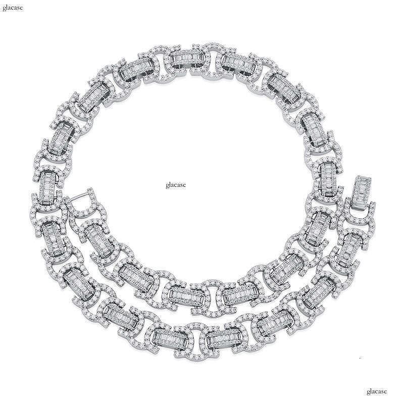 Hip Hop Chain Cuban Men's Necklace Micro Paved Full Moissanite chain Accessories