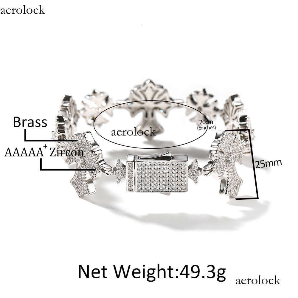 Hip-Hop Personality Creative New Snowflake Cross Bracelet Trendy Men Punk Style Unisex Jewelry