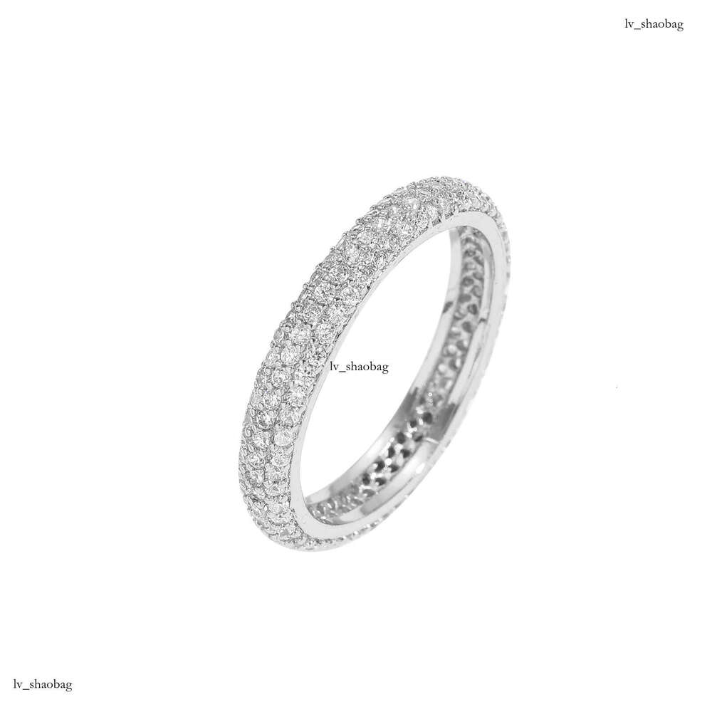 Simple Micro Paved Three Rows Zircon Jewelry Women Hip Hop Personality Unisex Ring