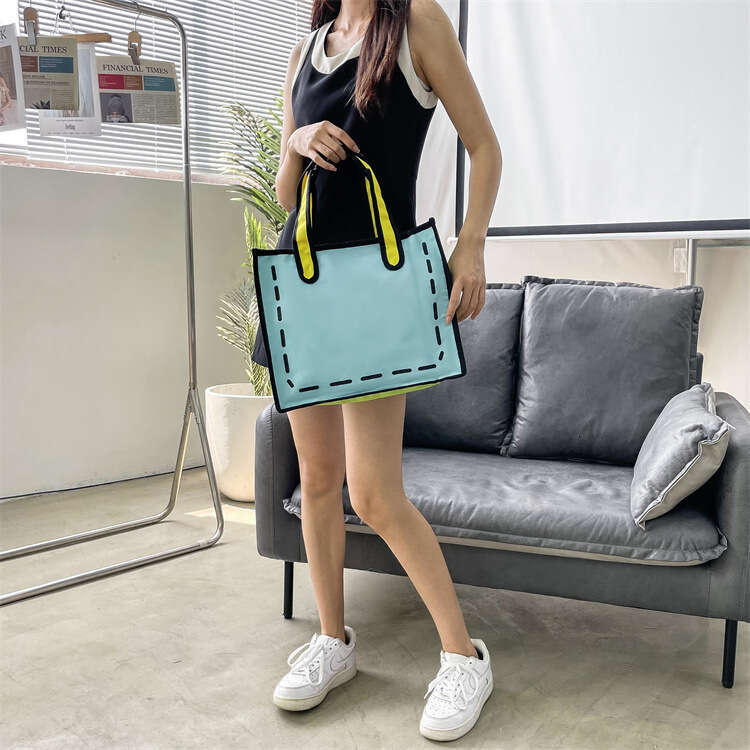 Designer Bags Simple Casual Women's Shoulder New Korean Fashion Anime Canvas Ins Handheld Tote Bag
