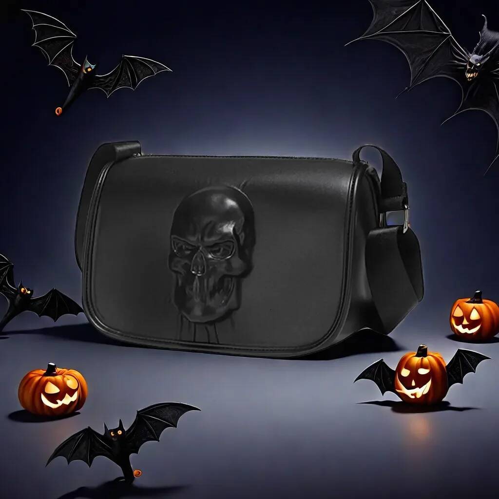 New Messenger Lightweight Shoulder Bag, Trendy Small Square Bags, Men's Large Capacity Satchel Bag for Halloween