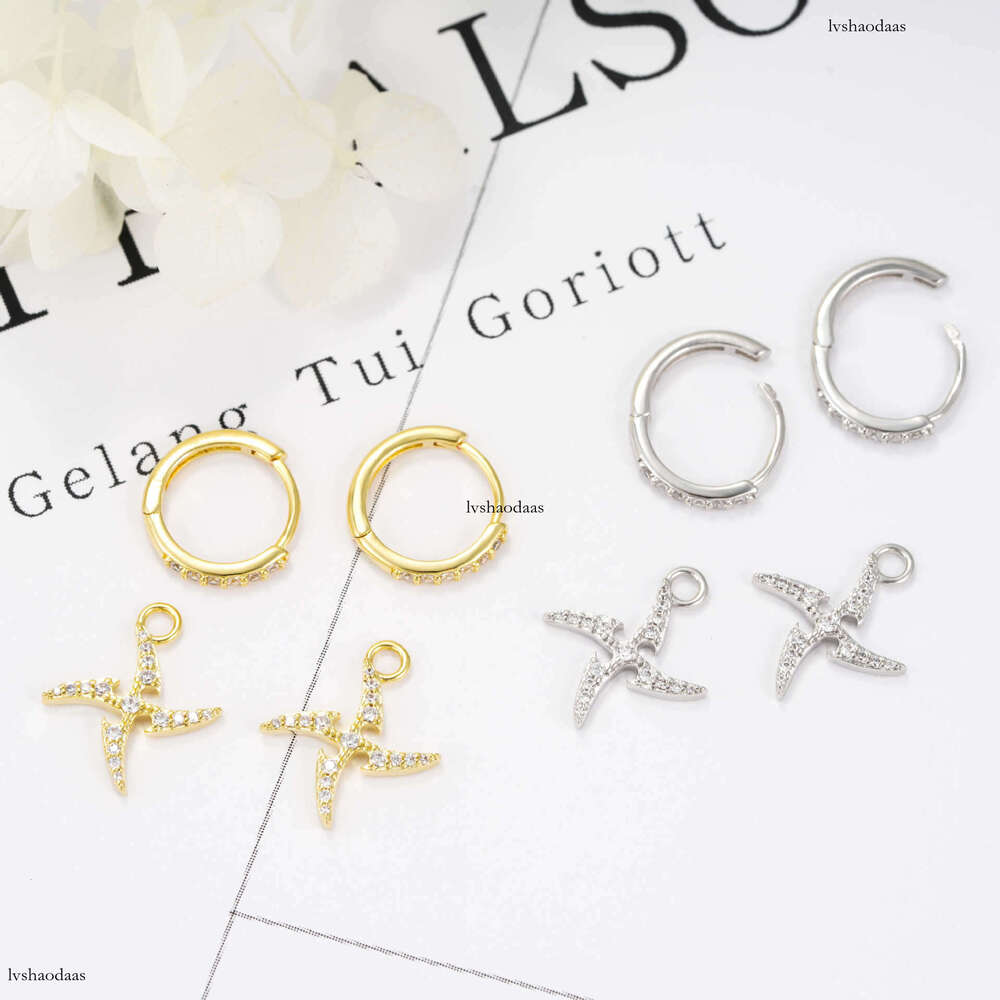 Micro-inlaid Moissanite Windmill Shape Light Unisex High-end Exquisite Stud Earrings Jewelry