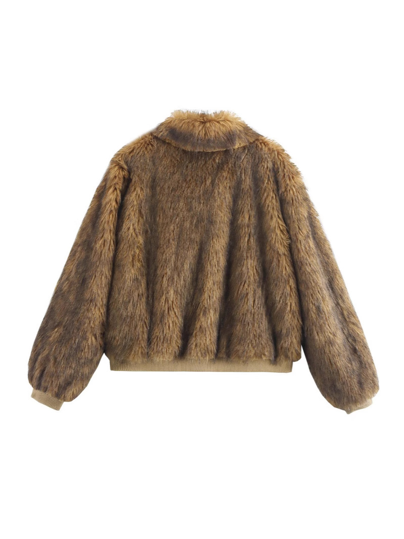 Stylish Realistic Synthetic Fur Coat Featuring Adjustable Belt Detailing Suitable As Everyday Wear