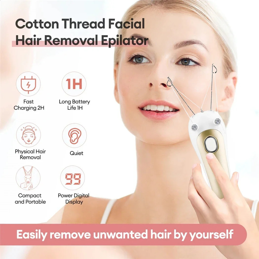 Women Electric Hair Epilator Body Hair Remover Cotton Thread Defeatherer Depilator Face Razor Face Leg Arm Hair Remover 250805