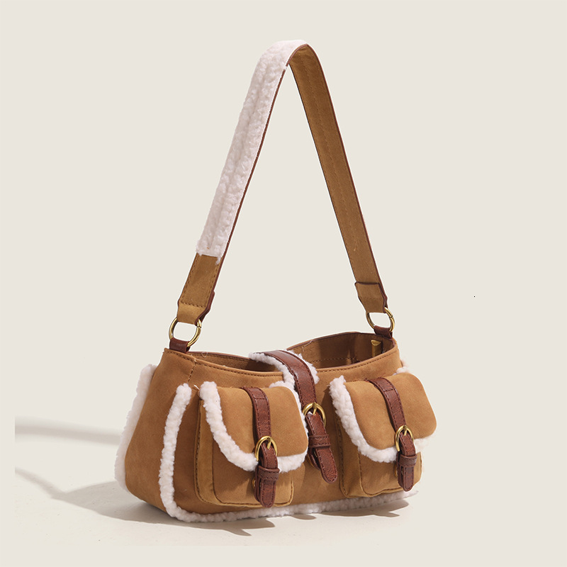 2025 Autumn Winter New Underarm Versatile High-end Single Shoulder Commuter Plush Bag ddmymoon
