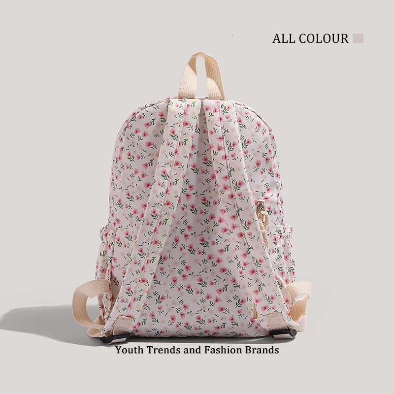 Soft Cute Bear Floral Backpack for Women, Large Capacity Anime Style Student School Bag ddmymoon