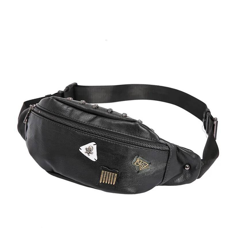 Annmouler Waist Pack Travel Phone Belt Pouch for Women Men Pu Leather Fashion Shoulder Chest Bag Unisex Hip Bags