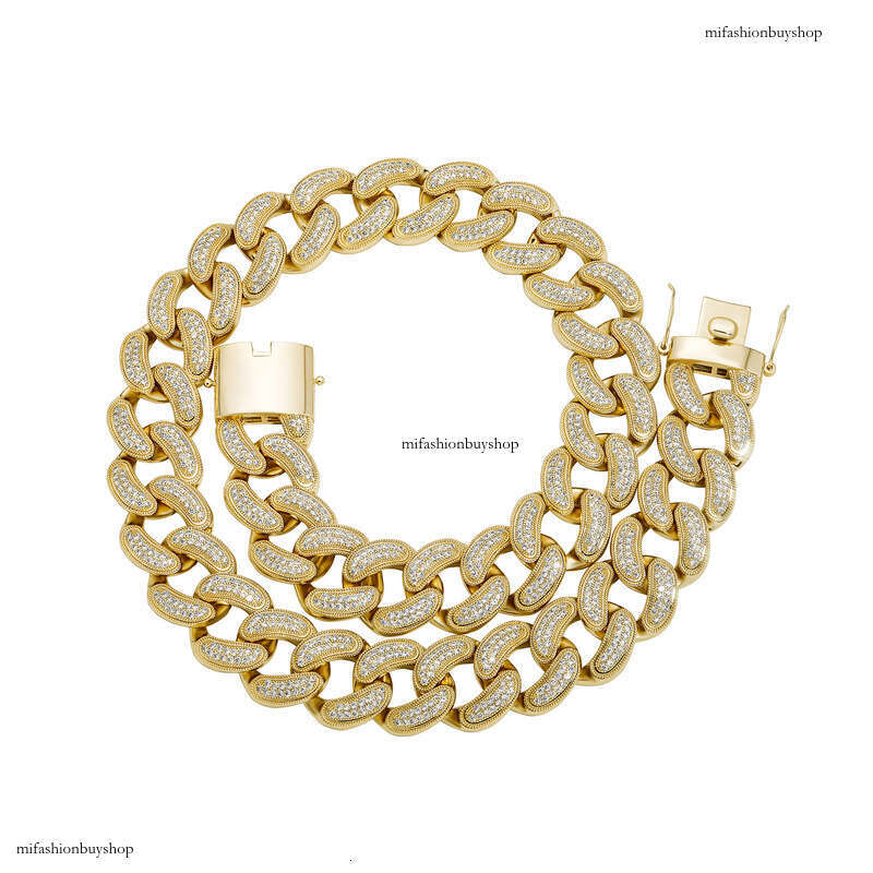 28MM Exaggerated Hip-Hop Necklace Full Dia Cuban Chain Personality Trendy Men's Bracelet Jewelry