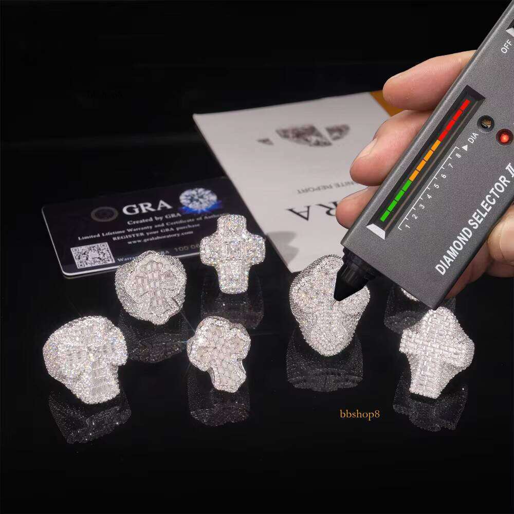 Pass 100% testStyle Hot Sale Vvs Men Dia Rings Sier Ice Out Cross Moissanite Hip Hop Ring Collection