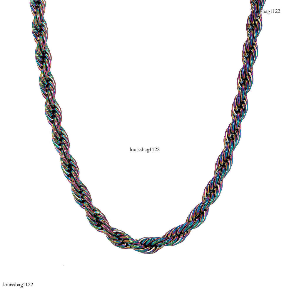 10MM Titanium Steel Twist Men's Hip-Hop Versatile Twisted Rope Vacuum Color-Retaining Gold-Plated Necklace
