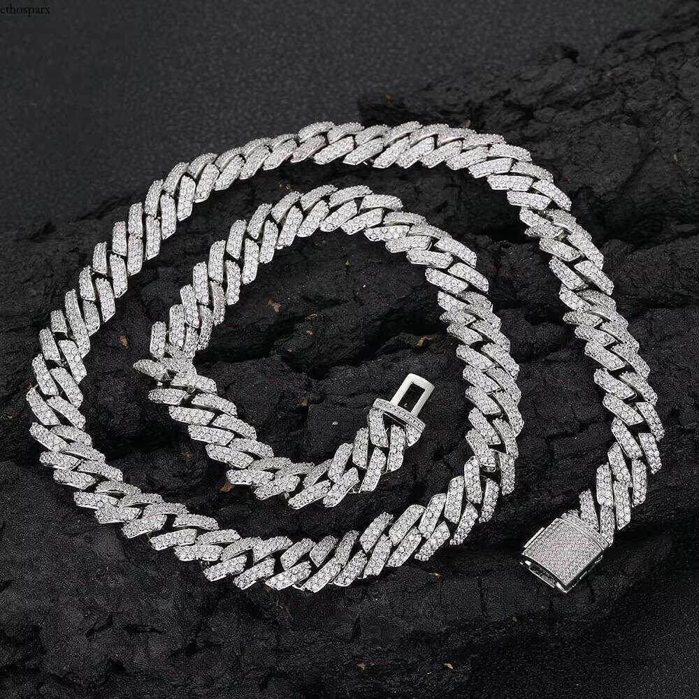 Nuoya 10mm Iced Out CZ Dia Gold Miami Cuban Link Chain Necklace Men Hip Hop Jewelry