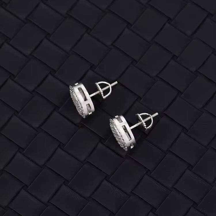 Pass Tester 11 mm Wide Hip Hop Earring Jewelry Classic Sterling Sier Vvs Dia D Moissanite Stud Earrings