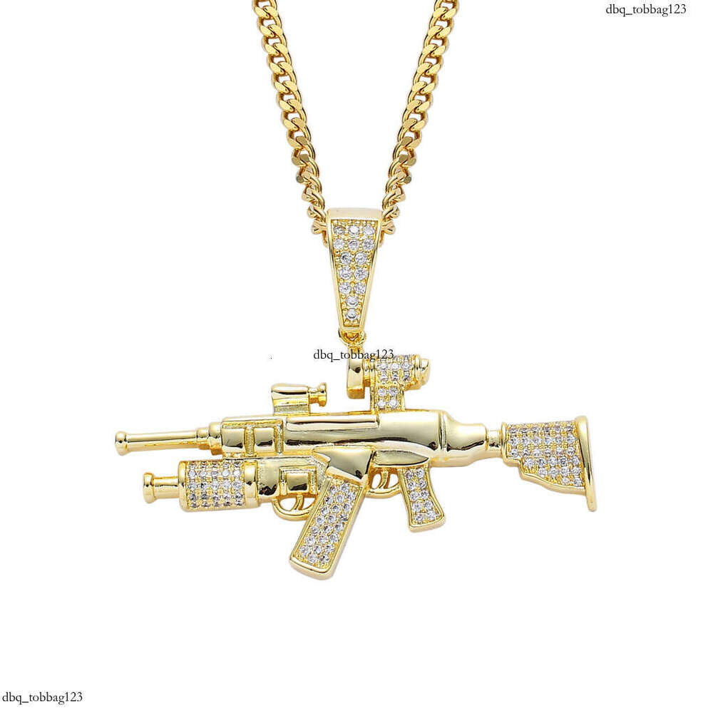 Trendy Jewelry Sniper Rifle Men's Hip-Hop Pendant Sterling Silver Micro-Inlaid Moissanite chain Cool Gun