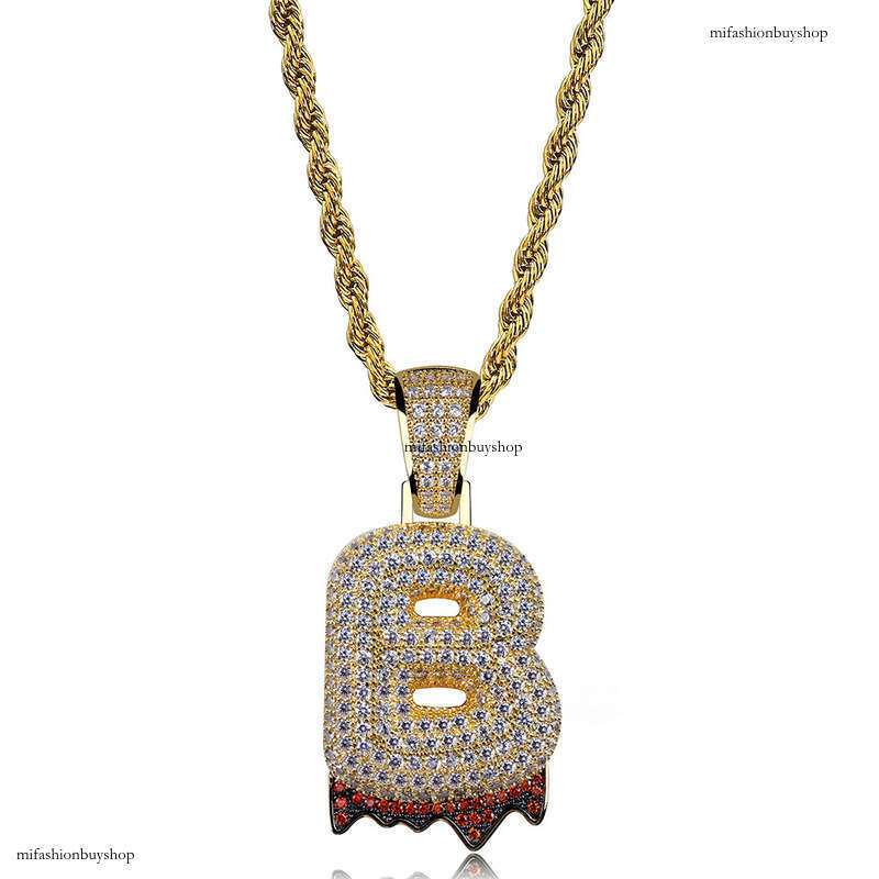 Hip Hop Personality Lava Rock English Letter Pendant DIY Splicing Micro Pave Moissanite chain Men's Trendy Necklace