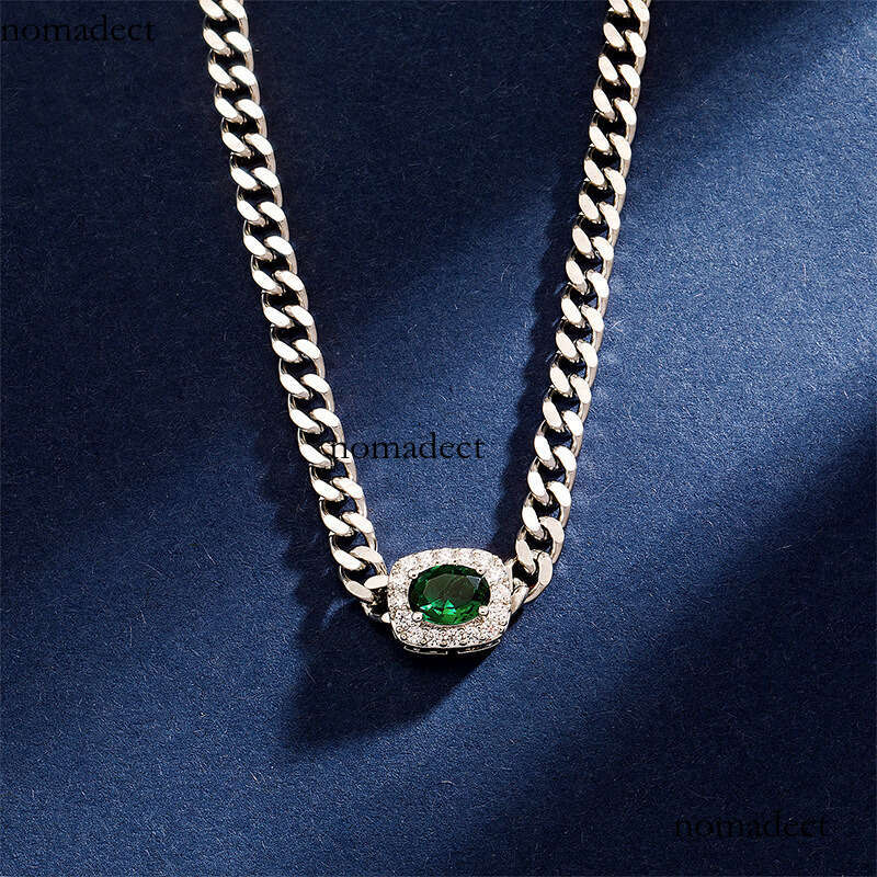 3MM Fashion Trendy Versatile Collarbone Jewelry Sterling Silver Cuban Chain Moissanite chain Necklace