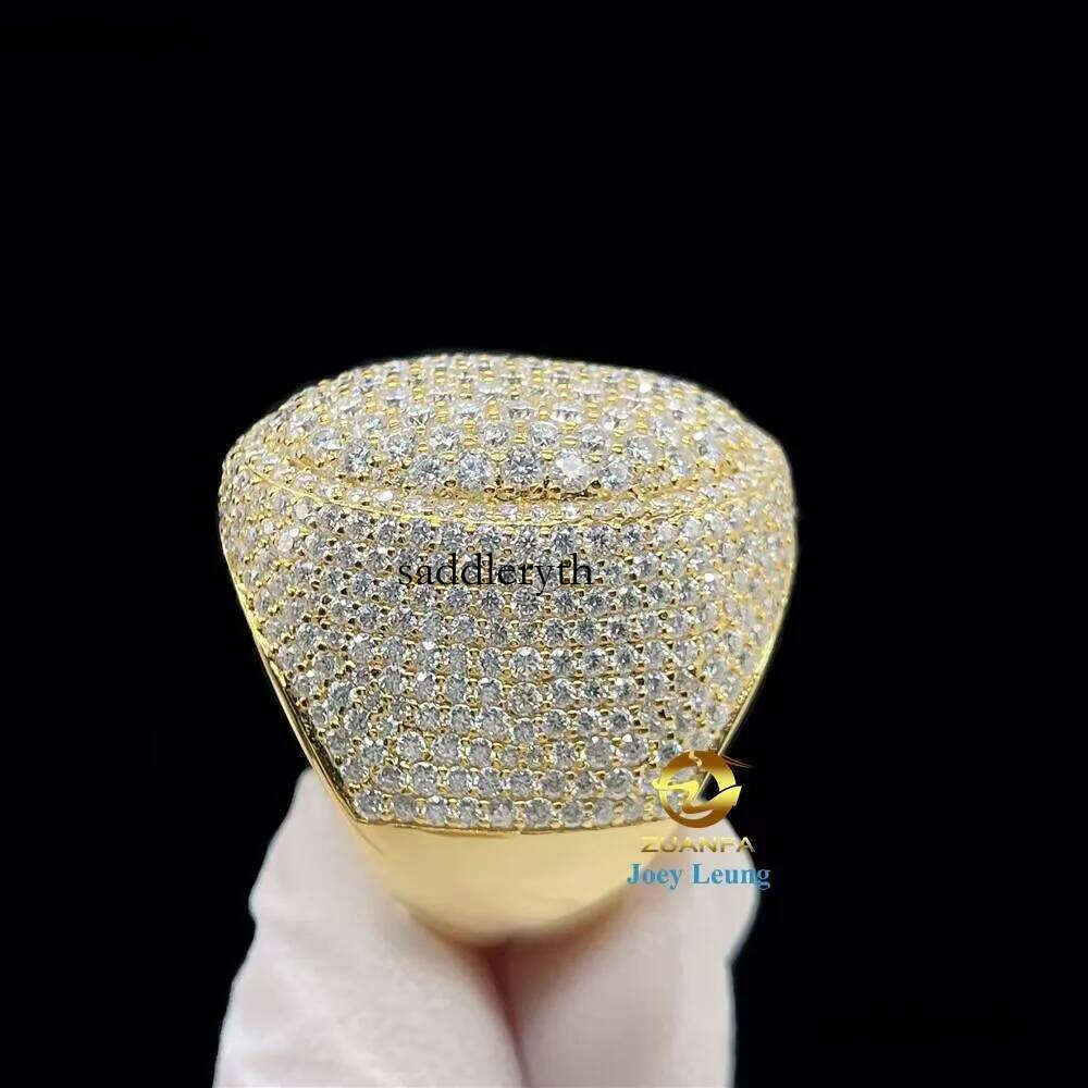 New Style Sier Hip Hop Jewelry VVS Moissanite Dia Iced Out Custom Men Rings 8c