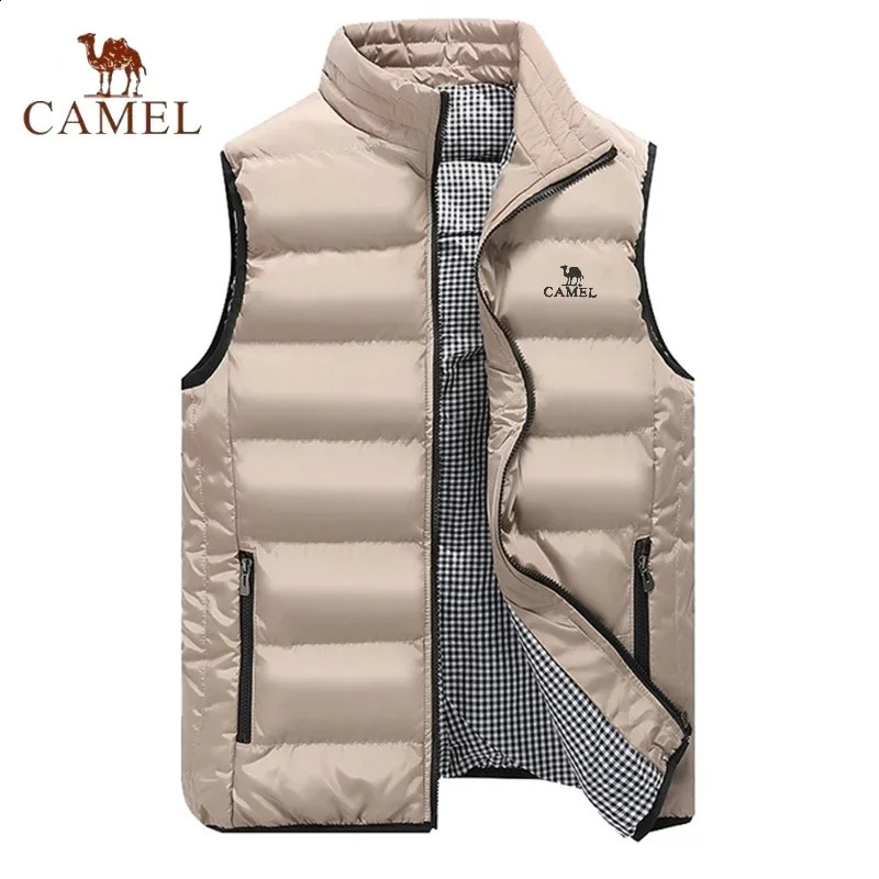 ed CAMEL Highend Cotton Vest Jacket Mens Autumn and Winter Selling Fashion Casual Comfortable Sleeveless 250809