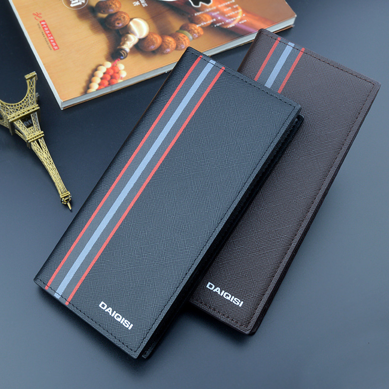 New Men's Wallet Long Clutch Vertical Luxury Bag Youth Leather Wallet Multi-card Designer Bag Slots Large Capacity Fashion Suit Wallet