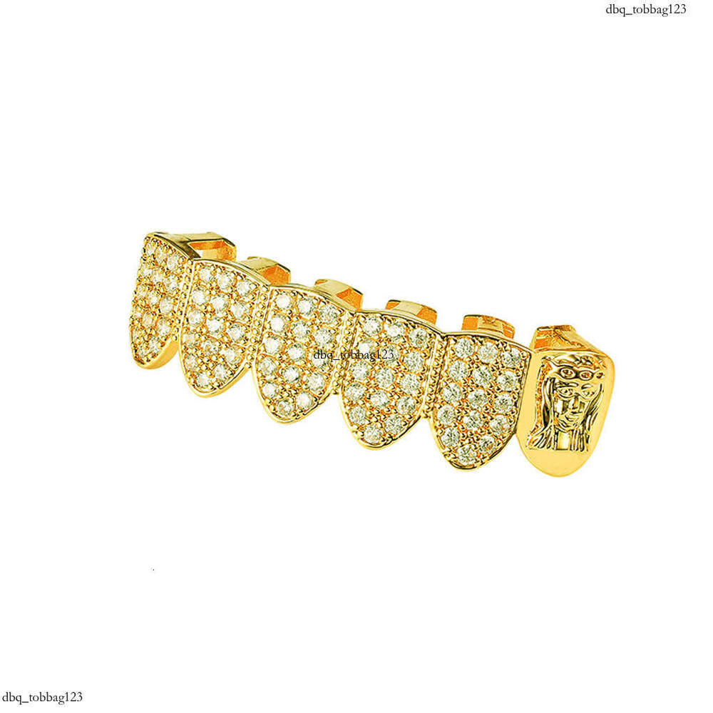 Accessories Full Dia Micro Paved Zircon Halloween Makeup Gold Hip Hop Teeth