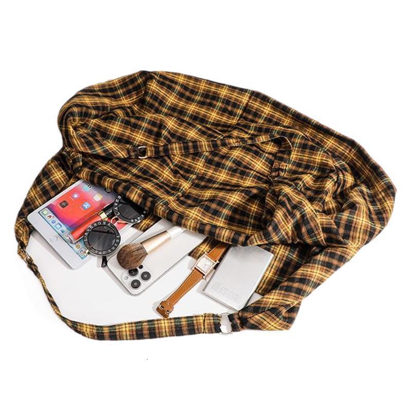 Plaid Tote 2025 New Large Capacity Shoulder Crossbody Canvas Bag ddmymoon