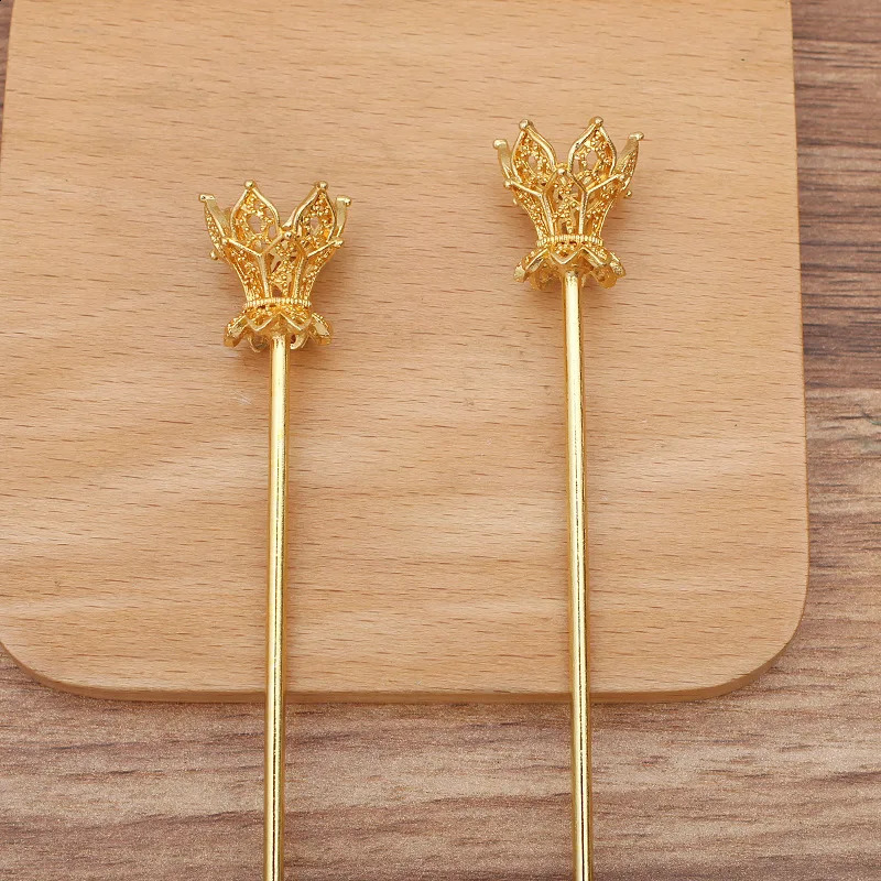 10 PCS 20x16mm Crown Hair Sticks Vintage Hairpins For Girl Women Headwear Jewelry Accessories 250807