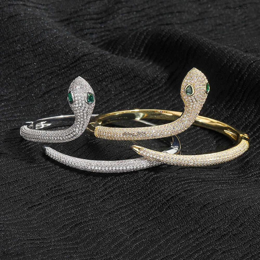 Ins New Snake-Shaped Hip-Hop Micro-Paved Zircon Niche Women's Design High-End Bracelet Trendy Brand Accessory