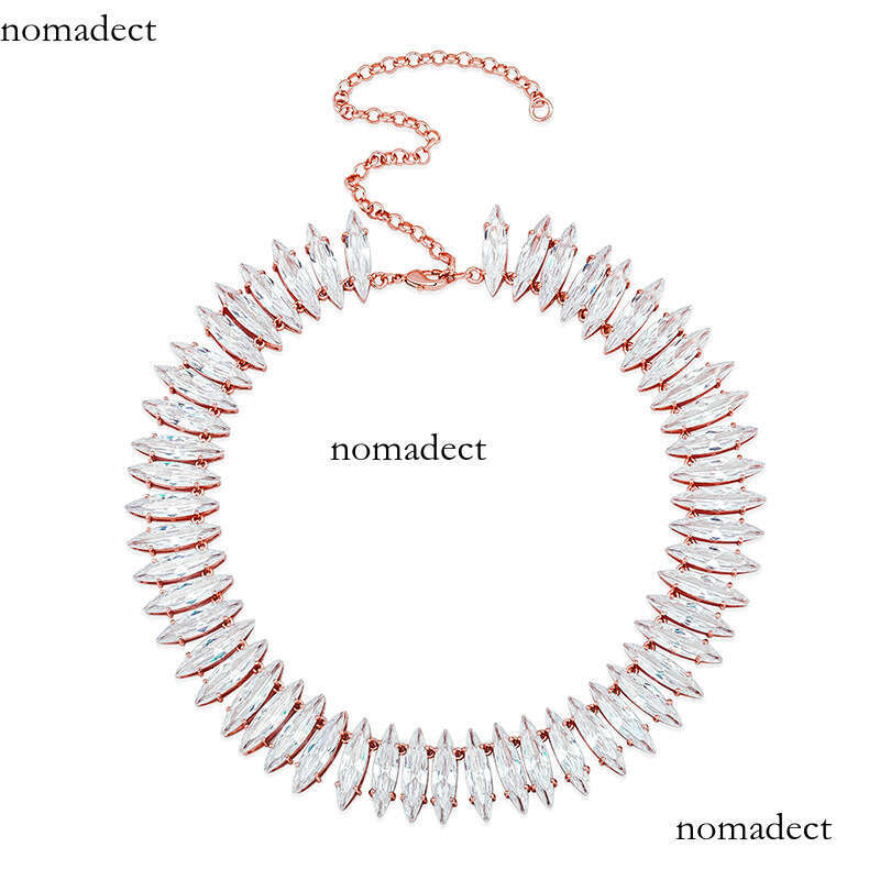 New 20mm Five-Prong Set Oval Moissanite chain Women's Tennis Chain Necklace Hip-Hop Choker