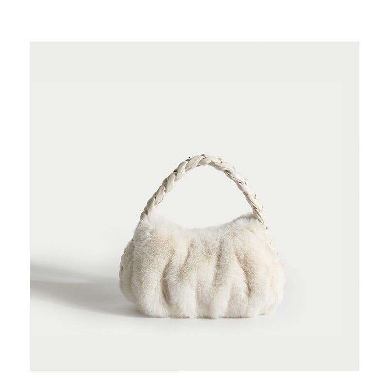 Niche Design Cute Plush Fluffy Female 2023 Models Autumn Winter Trend Of Europe And The United States Cross-Body Handheld Fur Bucket Bag