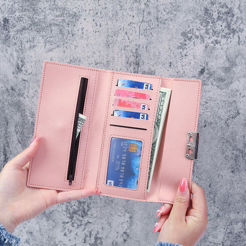 Factory Direct Sale Women's Wallet Korean Style 70% Off Long Plaid Buckle Clutch Multi-card Slot PU Leather Wallet Luxury Bag Card Holder