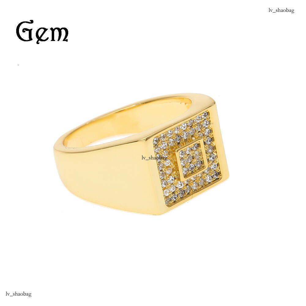 Hip-Hop Zirconia Unisex Geometric Ring Trendy Jewelry