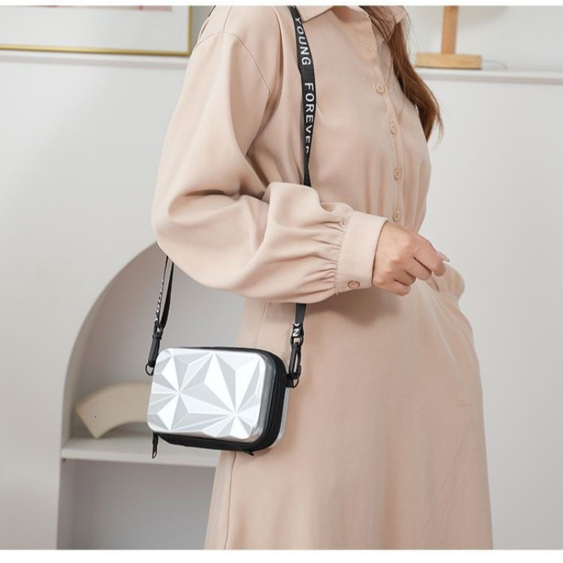 Fashion New Diamond Women's Makeup Bag PC Hard Shell Single Shoulder Crossbody Bag Luxury Bag Waterproof Toiletry Bag Mini Portable Storage