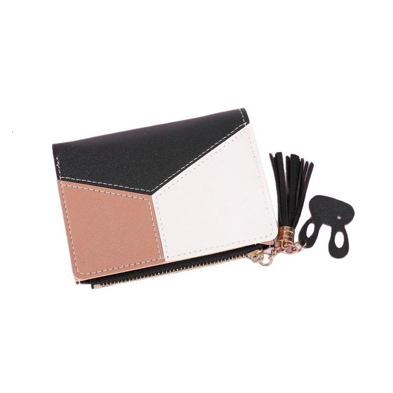 Women's Wallet Short Style High-end Luxury Bag Fashion Money Clip Patchwork Color Student Women's Card Holder Coin Purse Women's Wallet
