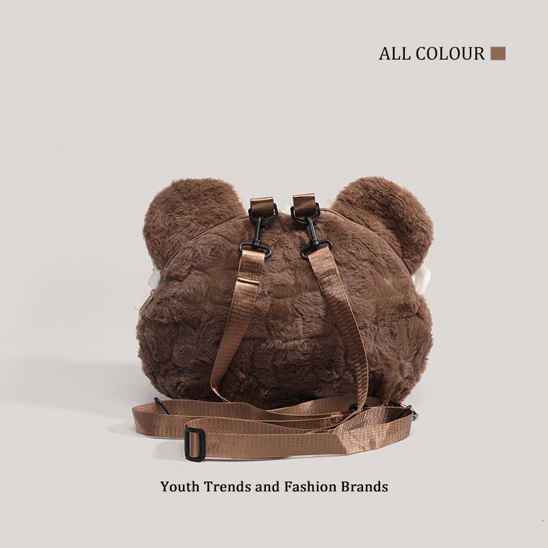 Cute Bear Big Head Plush Toy Backpack for Girls Lolita Style ddmymoon