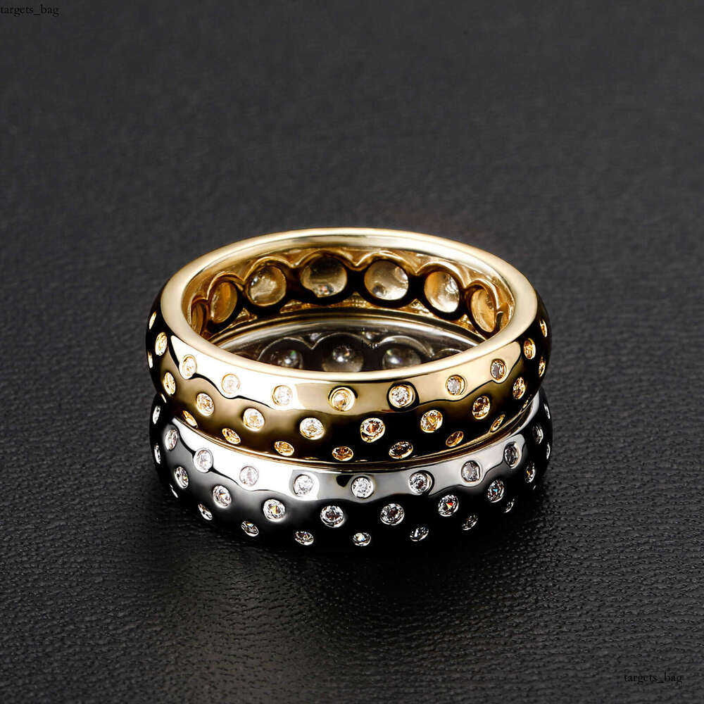 Elegant and Unique High-End Starry Sky Zircon Simple Fashion Diamond-Studded Ring from Jinao Jewelry Factory