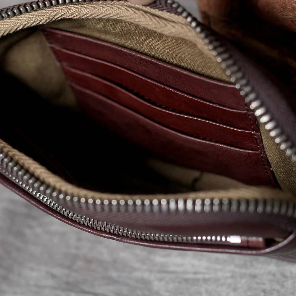 Vintage Genuine Men's Clutch Bag Long Wallet For Women First Layer Italy Leather Purse Retro Card Phone Holder
