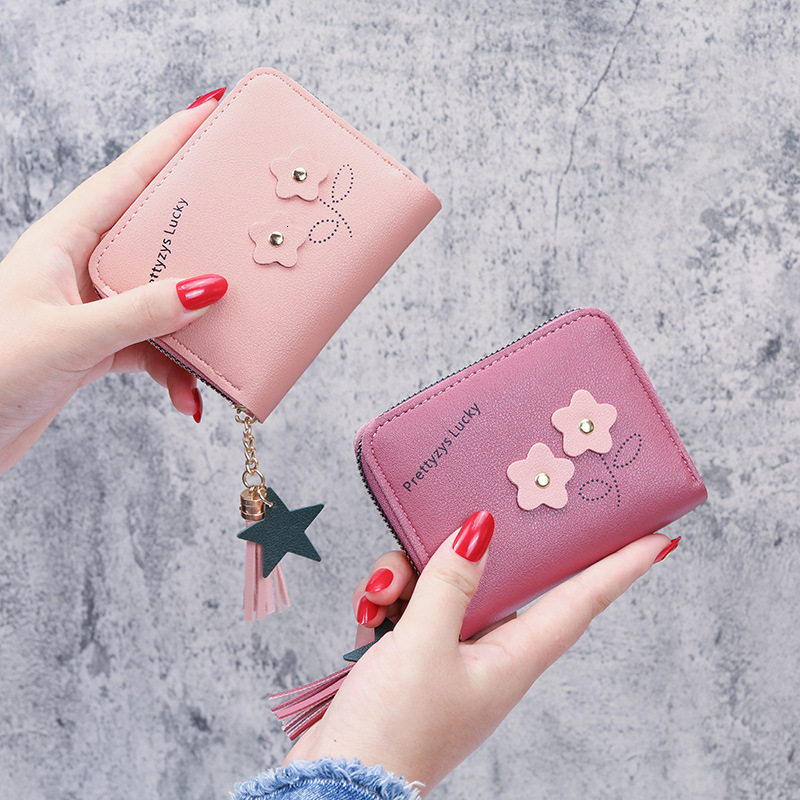 2025 Short Wallet For Women Zipper Coin Purse Cute Flower Korean Style Luxury Bag New Mini Fresh Coin Purse