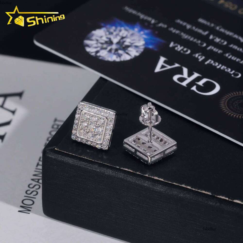 Hight Quality New Arrival Pass Tester GRA VVS Lab Dia Fully Iced Out Sier Jewelry Moissanite Stud Earrings