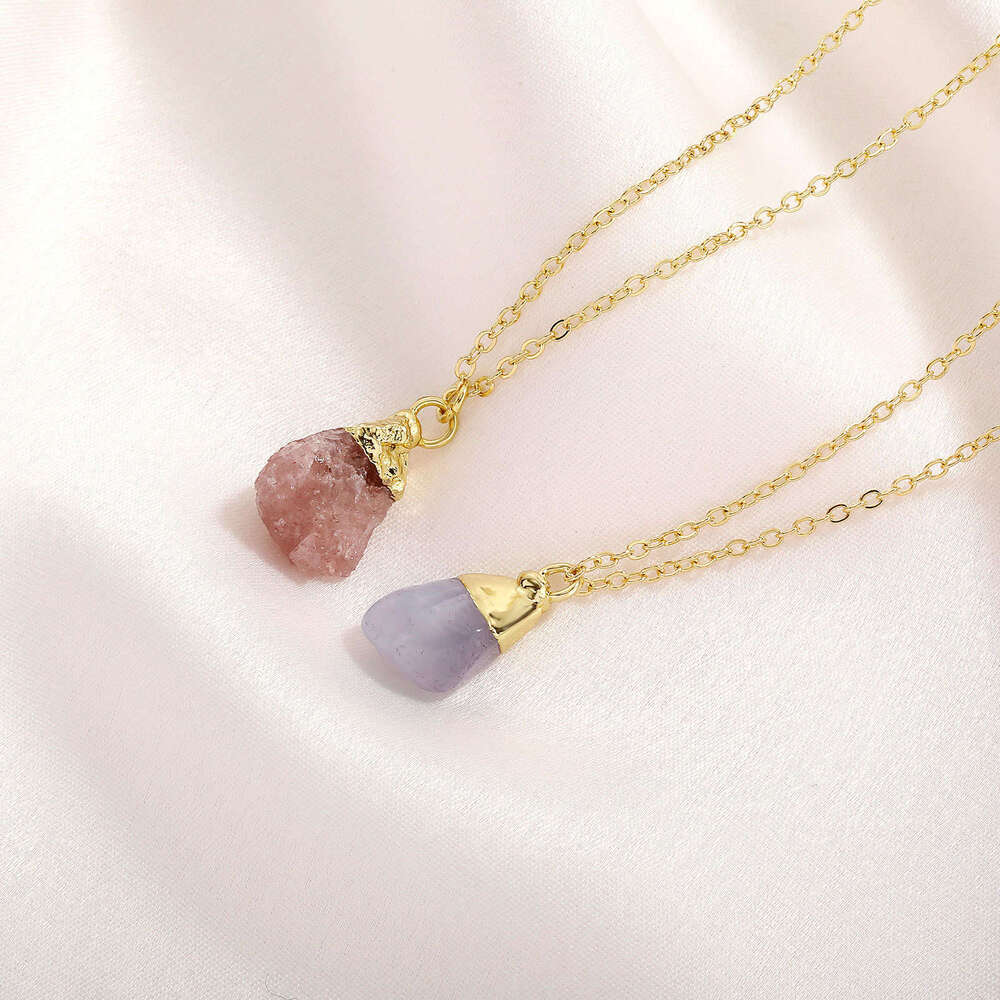 Agate Irregular Natural Plated Pendant Crystal Rough Stone