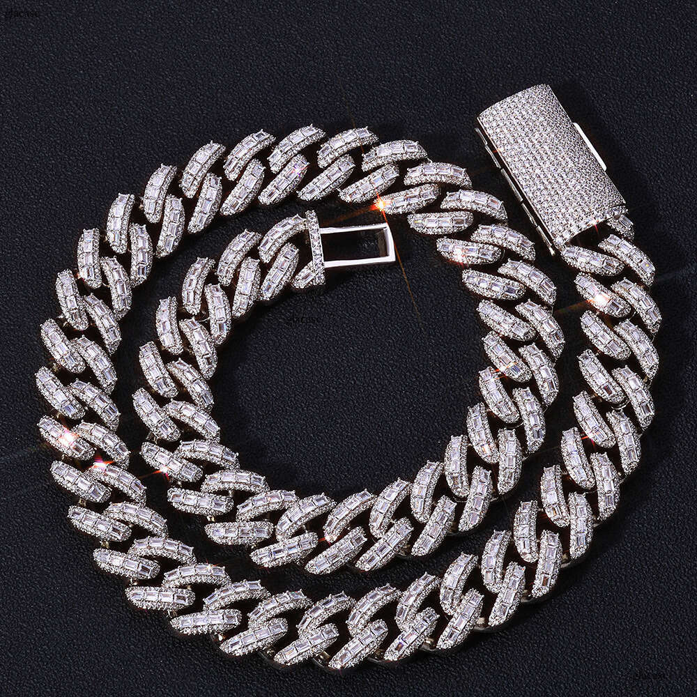 18mm Hip-Hop Cuban Chain High-End Jewelry Mixed Moissanite chain Men's Necklace Accessories