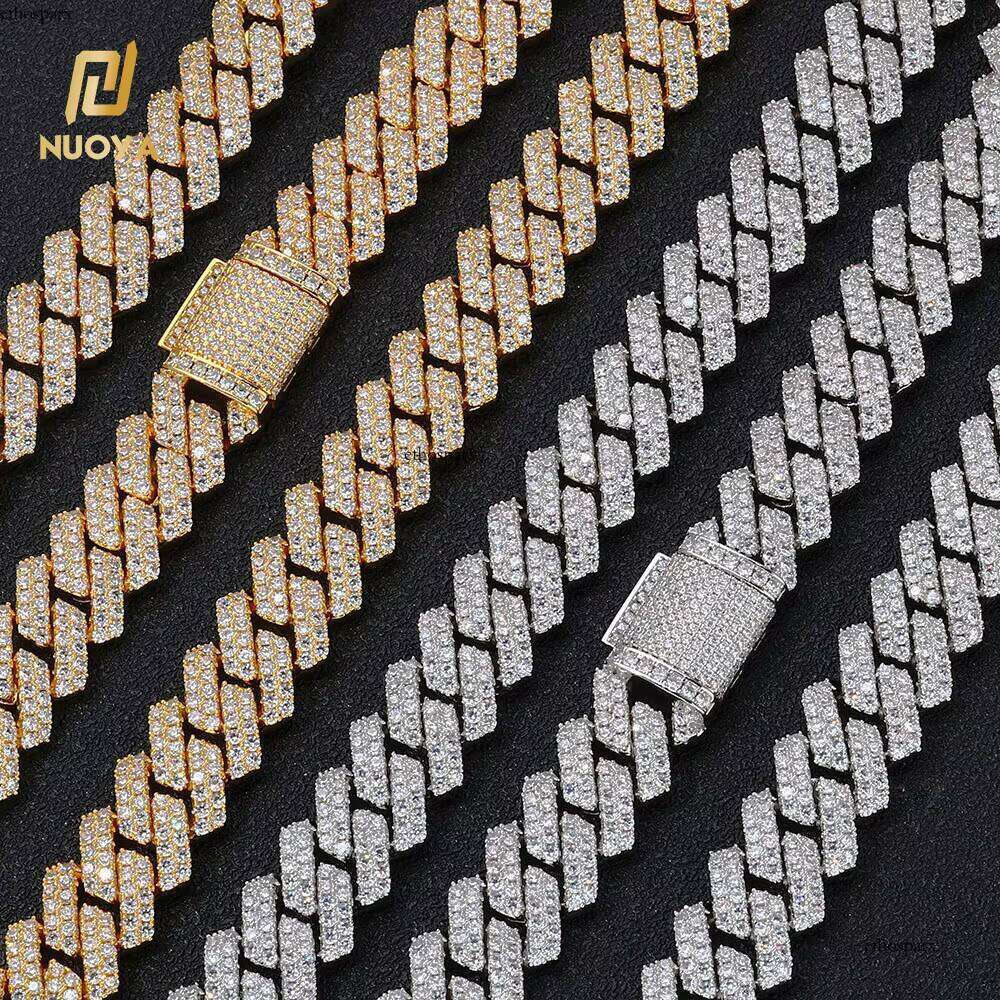 NUOYA Wholesale Gold Plated Iced Out Chain Necklace for Women Hip Hop Jewelry Shiny Zircon Dia Cuban Chains