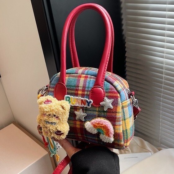 2025 New Single Shoulder Crossbody Plaid Fashion Cute Bag for Women ddmymoon