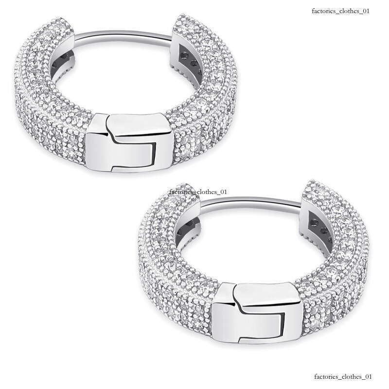 Sier Zircon Earrings Unisex Hip Hop Trendy Ear Jewelry Gold Australian Accessories