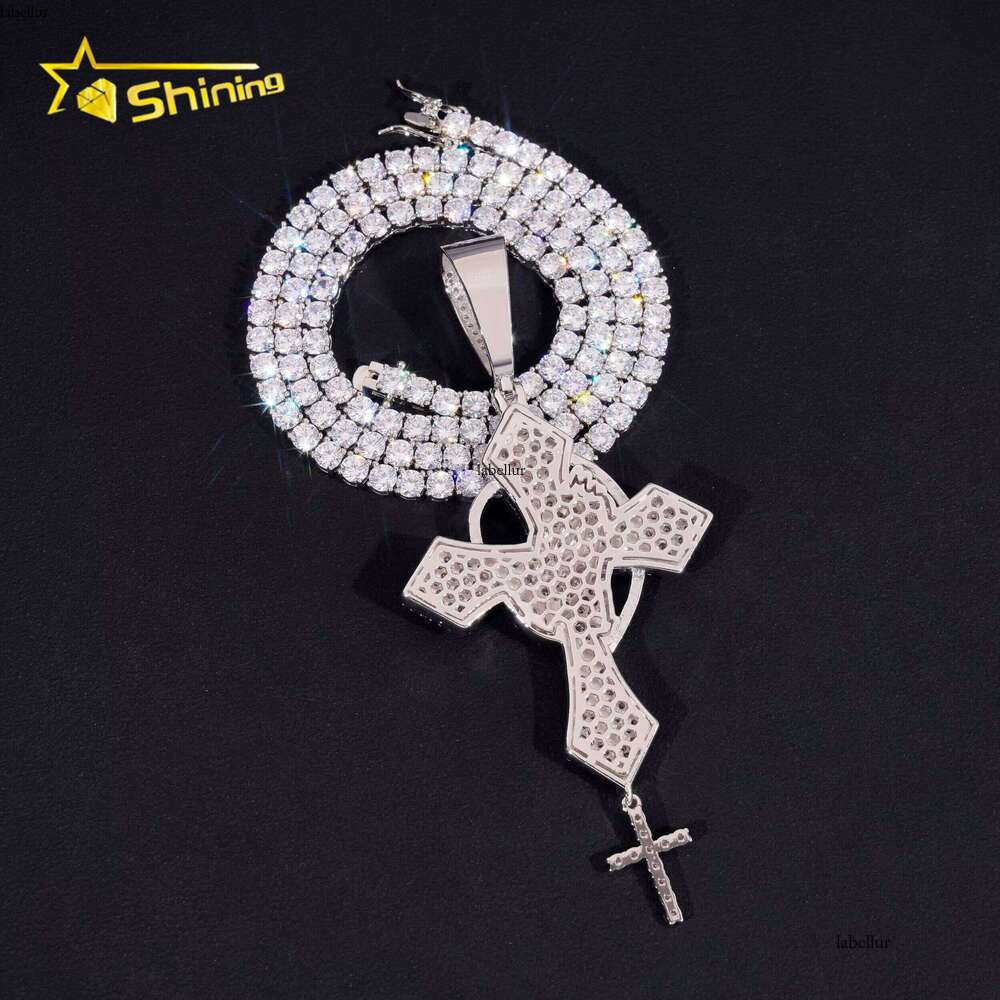 Classic Hip Hop Jewelry Sterling Sliver Gold Plated Pass Dia Tester VVS Lab Moissanite Iced Out Custom Charm Pendant