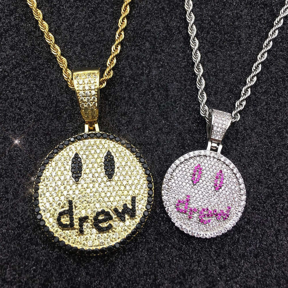 Justin Bieber Style Hip-Hop Drew Smiley Face Pendant High-Quality Couple Necklace