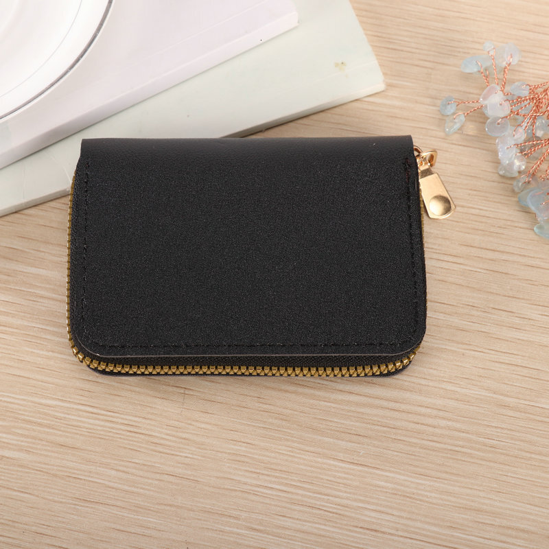 New Compact And Exquisite High-end Women's Card Holder Large Luxury Bag Capacity Short Fashion Simple Solid Color Zipper Coin Purse Premium